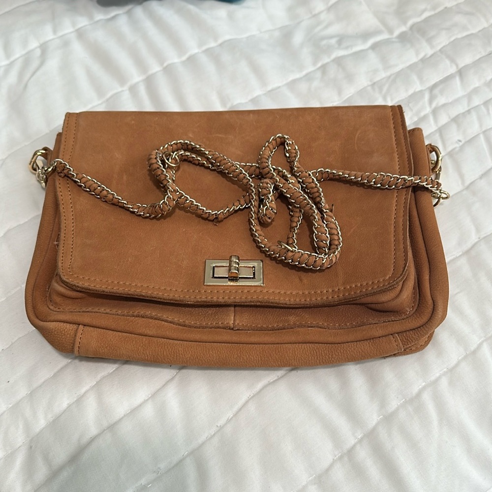 Urban Outfitters Soft Leather Crossbody Bag Gold Hardware